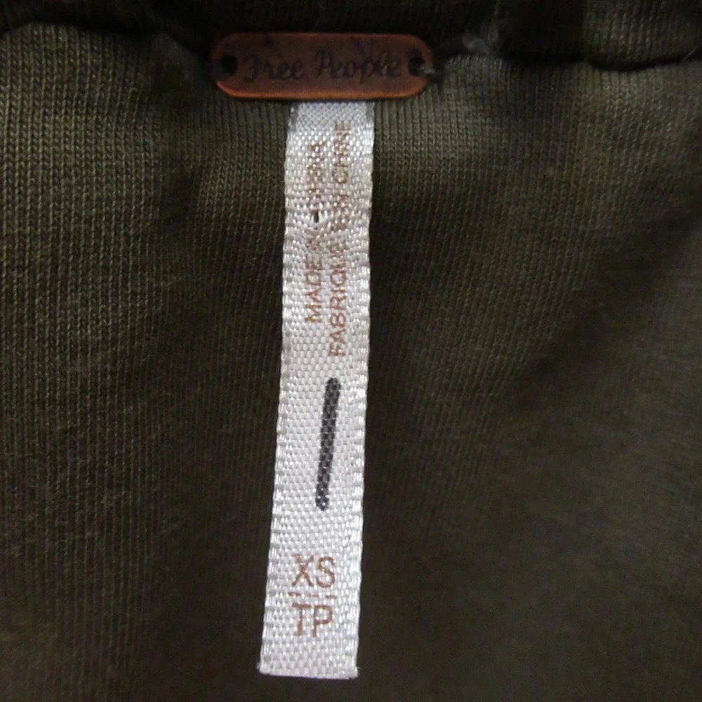 New Free People Jacket XS Tawny Puffer Quilted Open Front Olive Green Oversized